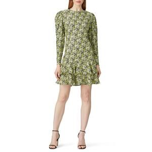 Brogger Nancy Silk Blend Floral Layered Long Sleeves Dress Size Large